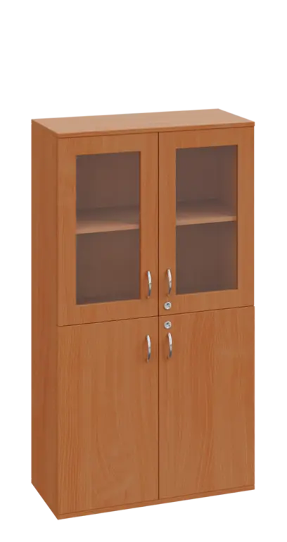 SPO 22 skříň 4-dveřová/ 2x sklo lamino - buk Royal